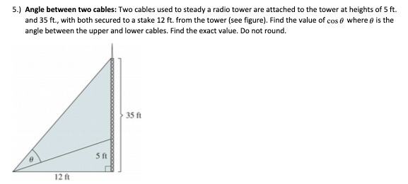 5.) Angle between two cables: Two cables used to