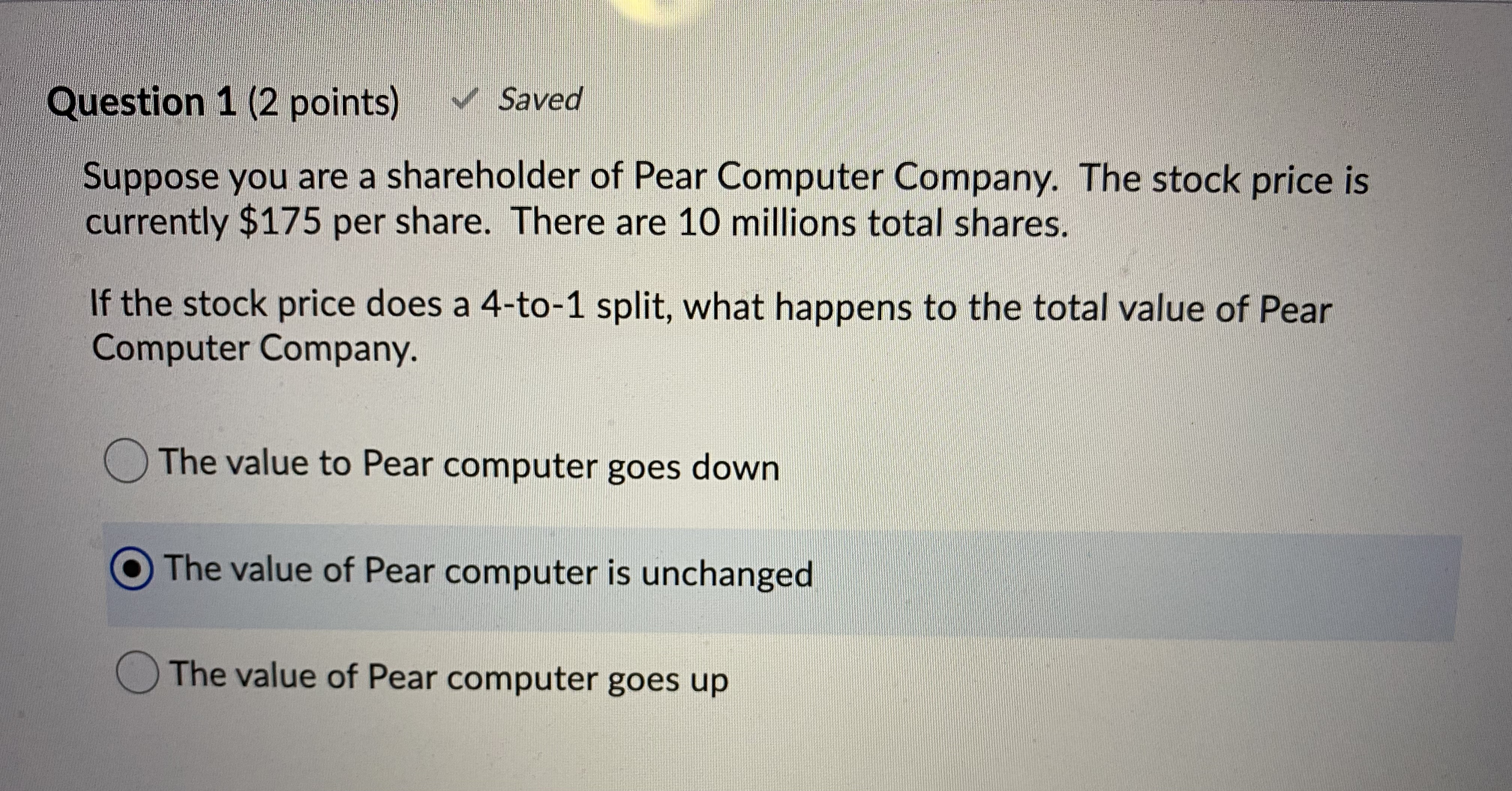 Question 4 (3 points) Saved Suppose you are a