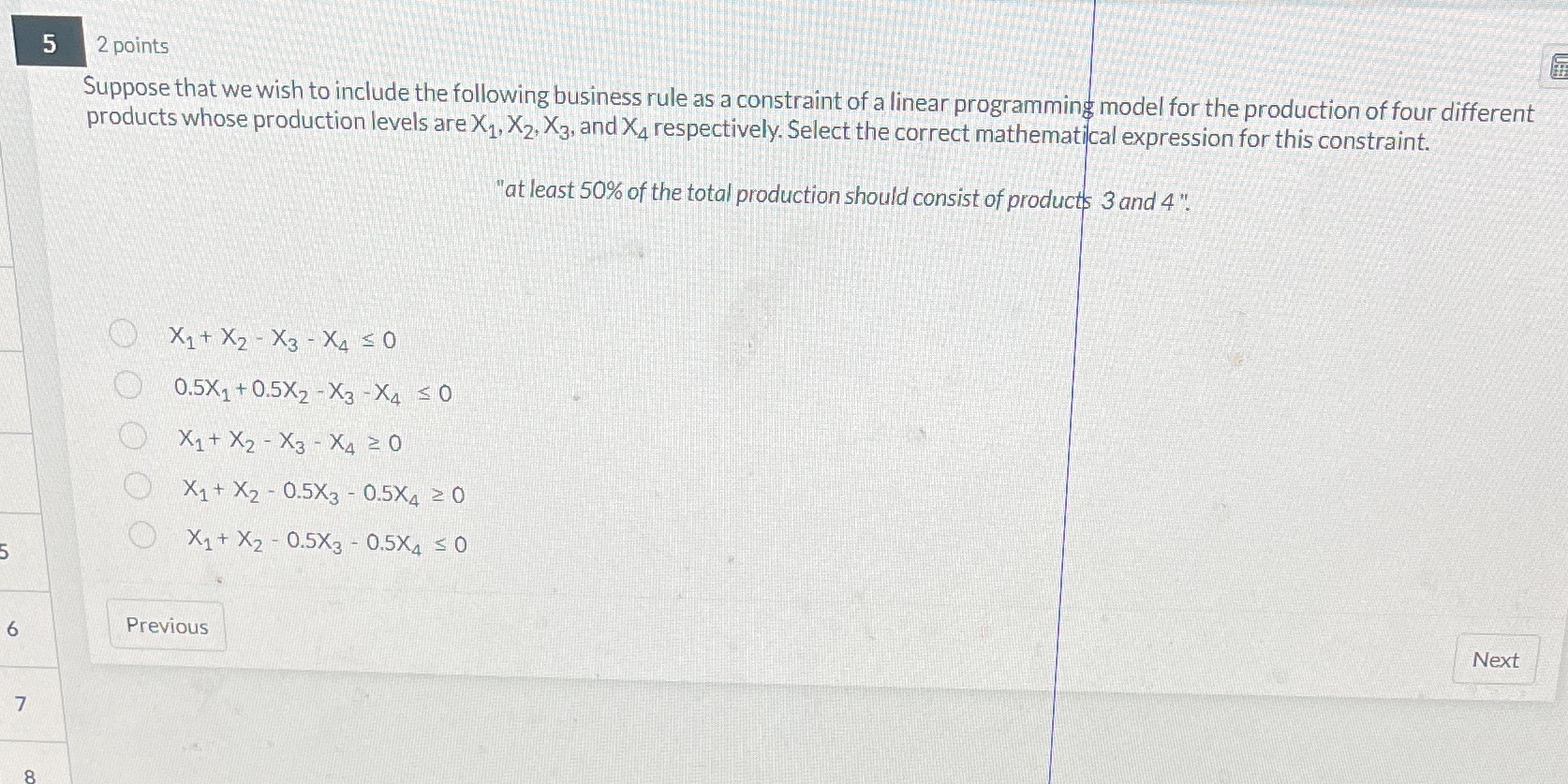 5 2 points Suppose that we wish to include the