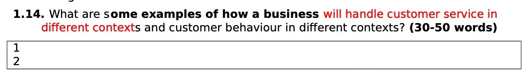 a 1.14. What are some examples of how a business