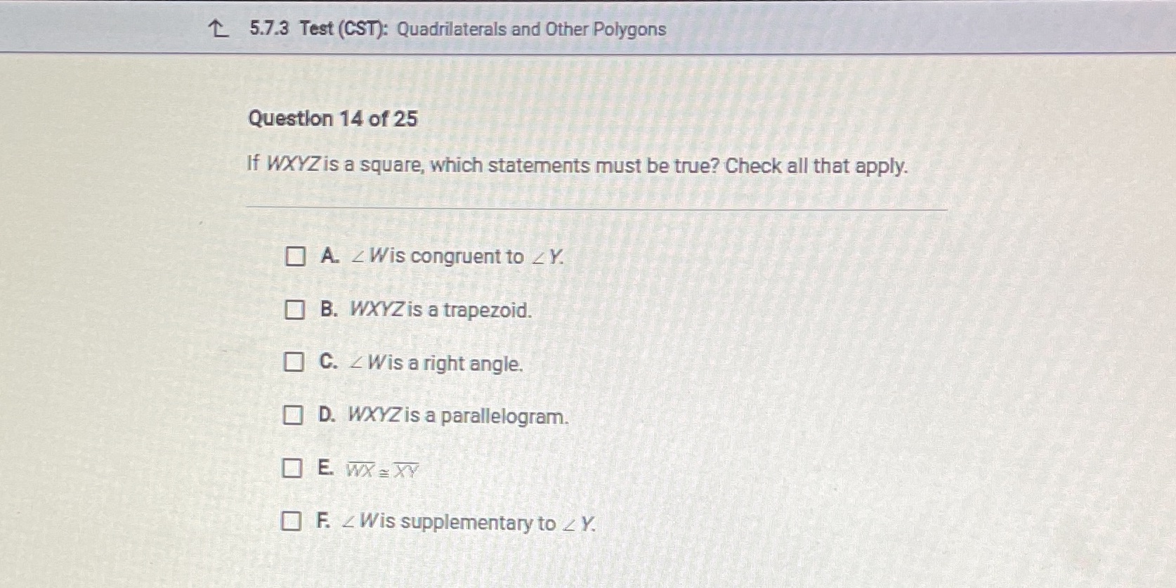 L 5.7.3 Test (CST): Quadrilaterals and Other