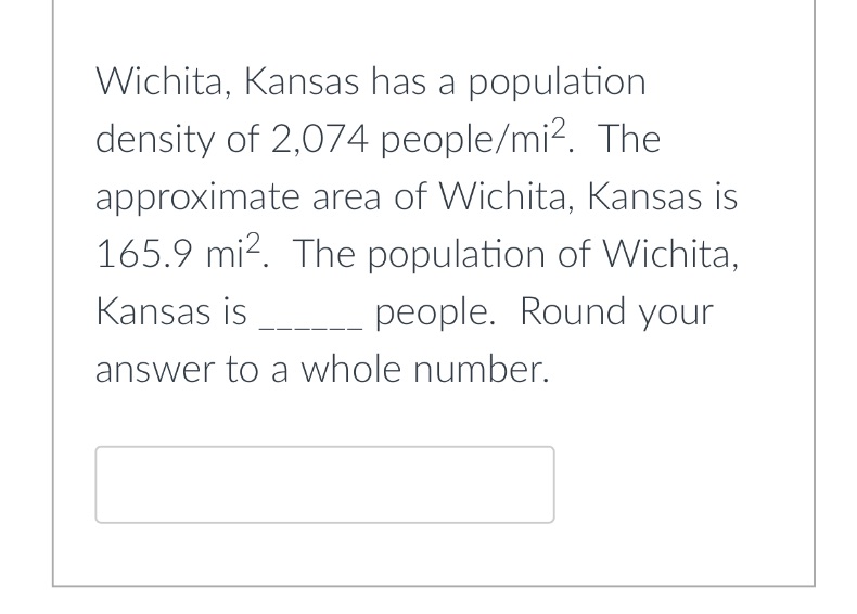 Wichita, Kansas has a population density of 2,074