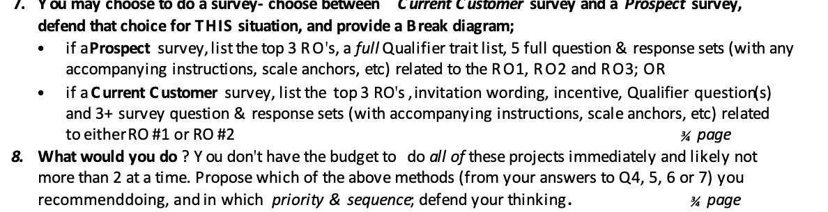 I. Y ou may cnoose to do a survey- cnoose between