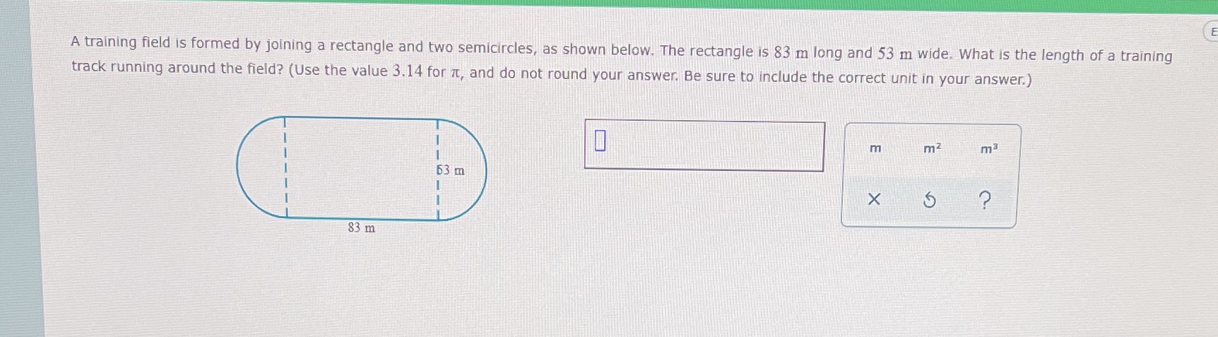 A training field is formed by joining a rectangle