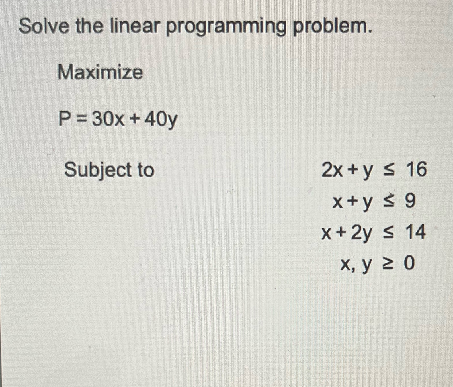 Don't know how to solve this Solve the linear