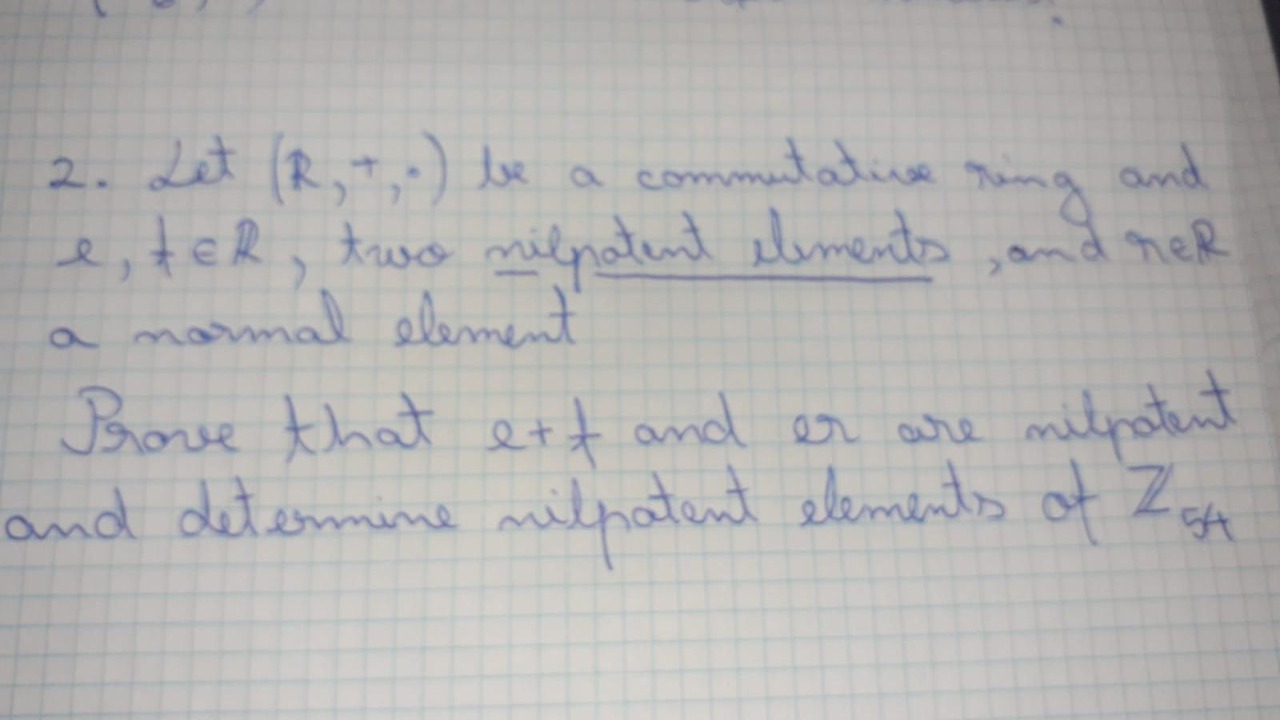 2. Let R, t . ) be a commutative ting and e, FER,