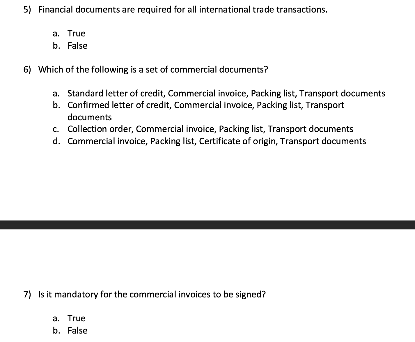 Please answer the following 15 short MCQ/True &