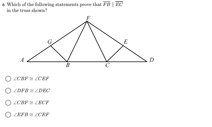 6. Which of the following statements prove that