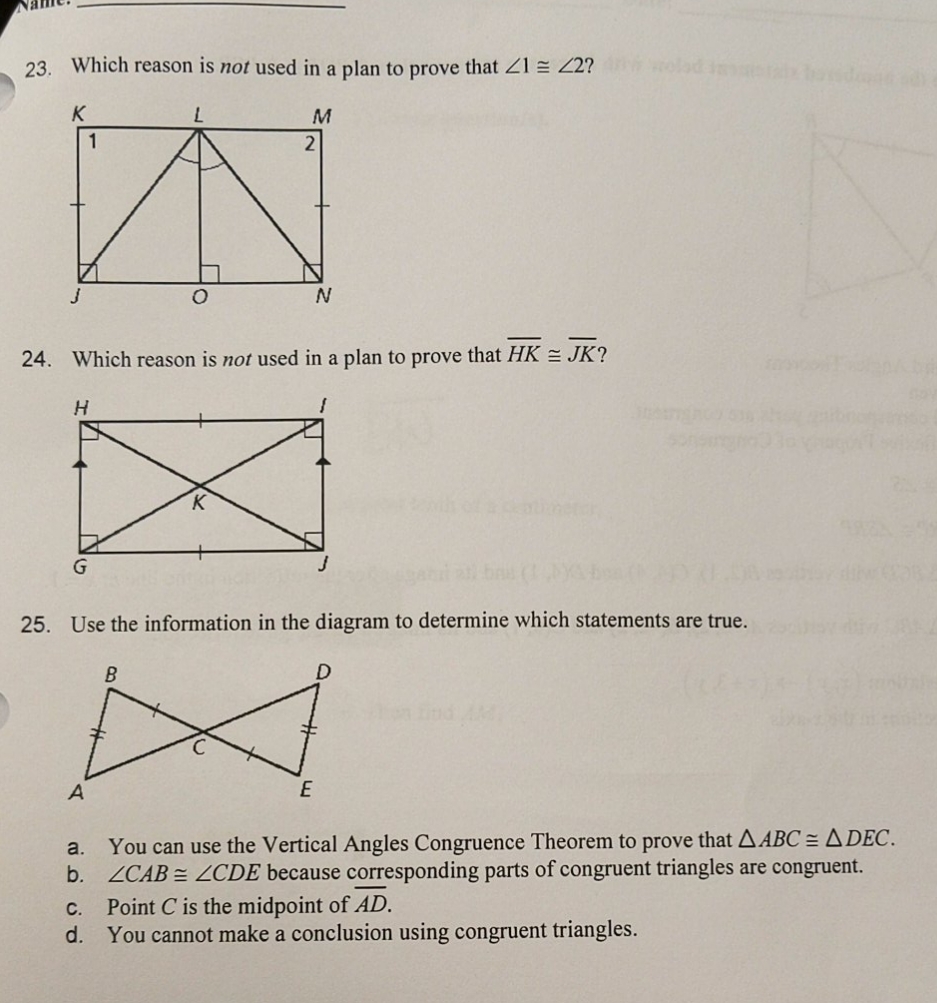 help with 23-25 23. Which reason is not used in a