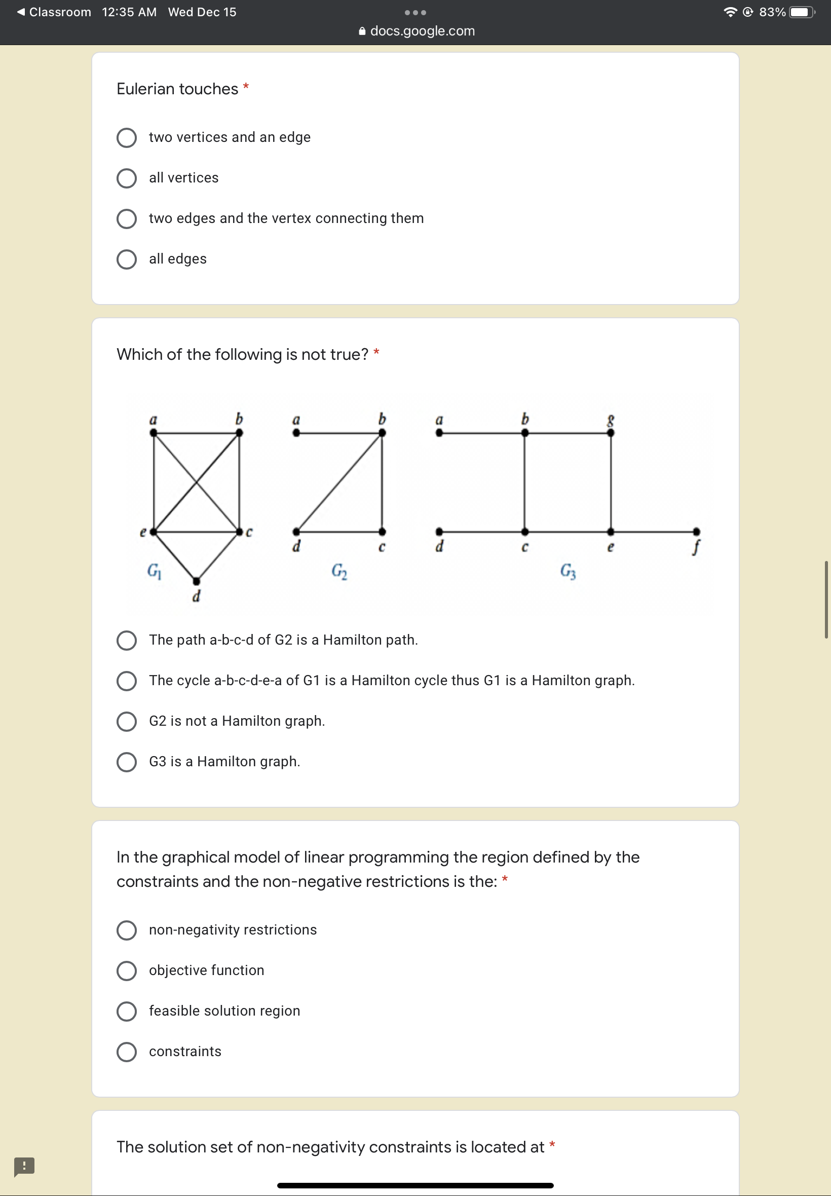 4 Classroom 12:35 AM Wed Dec '15 1? 83% - i