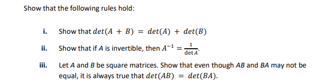 Show that the following rules hold: i. Show that