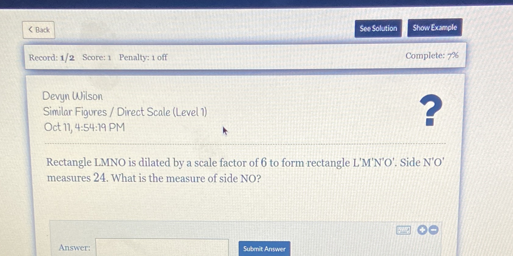 < Back See Solution Show Example Record: 1/2