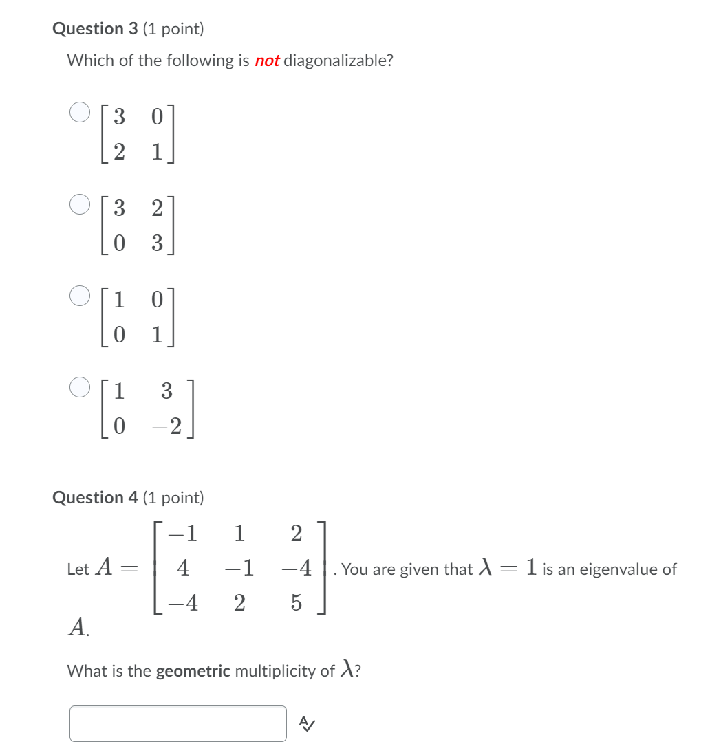 just answer, thank you 1 2 Which of the following