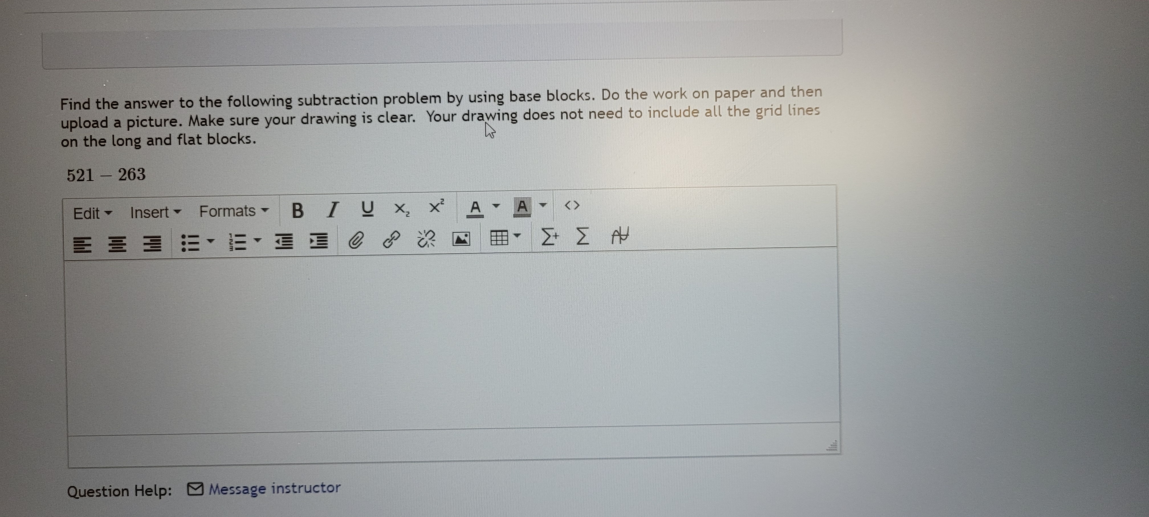 Find the answer to the following subtraction
