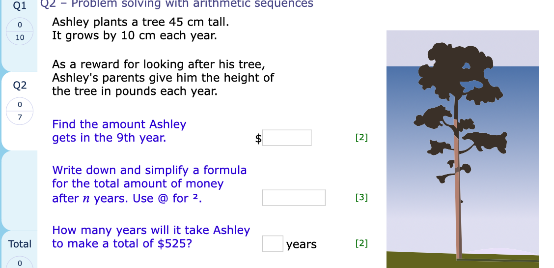 Q1 0 10 Q2 Total Q1 - Sums and sigma notation For