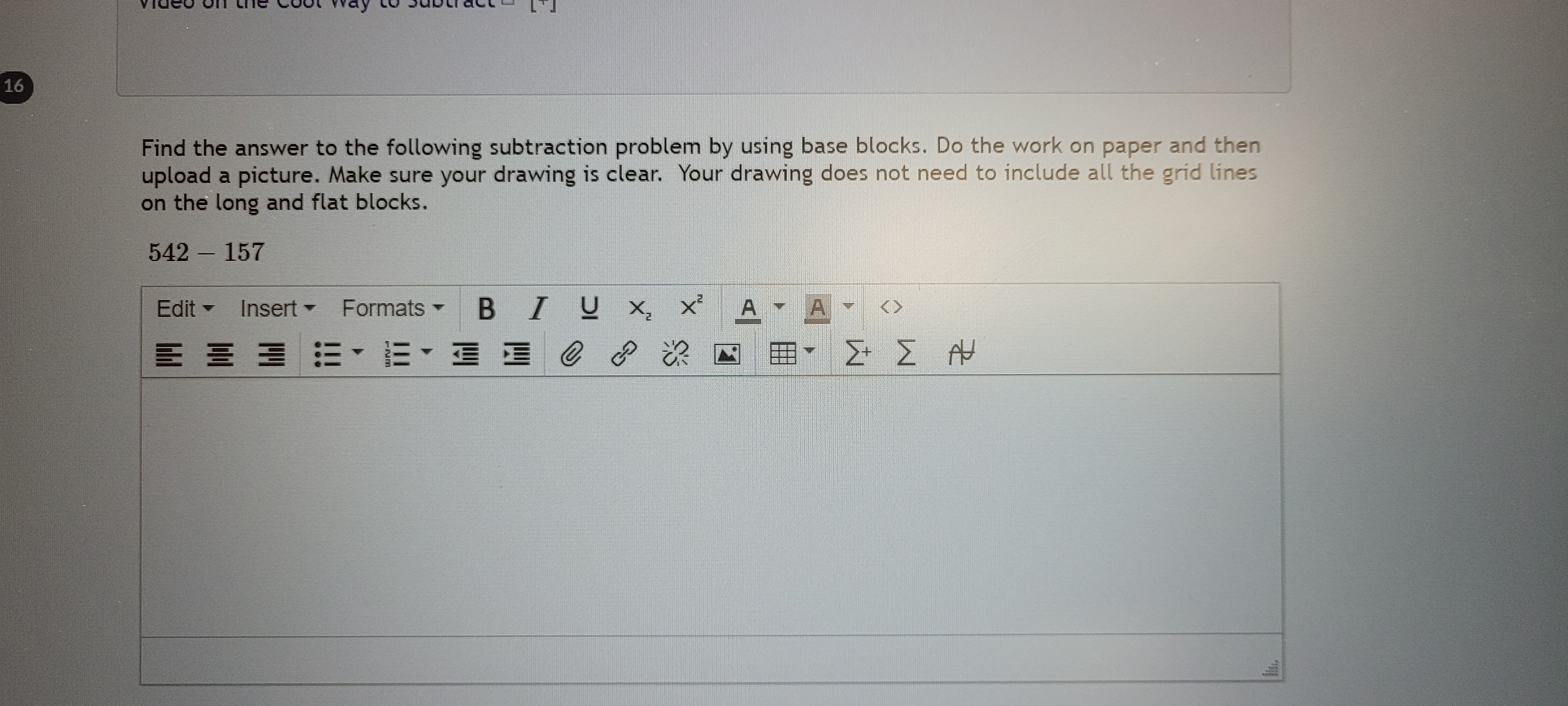 Find the answer to the following subtraction