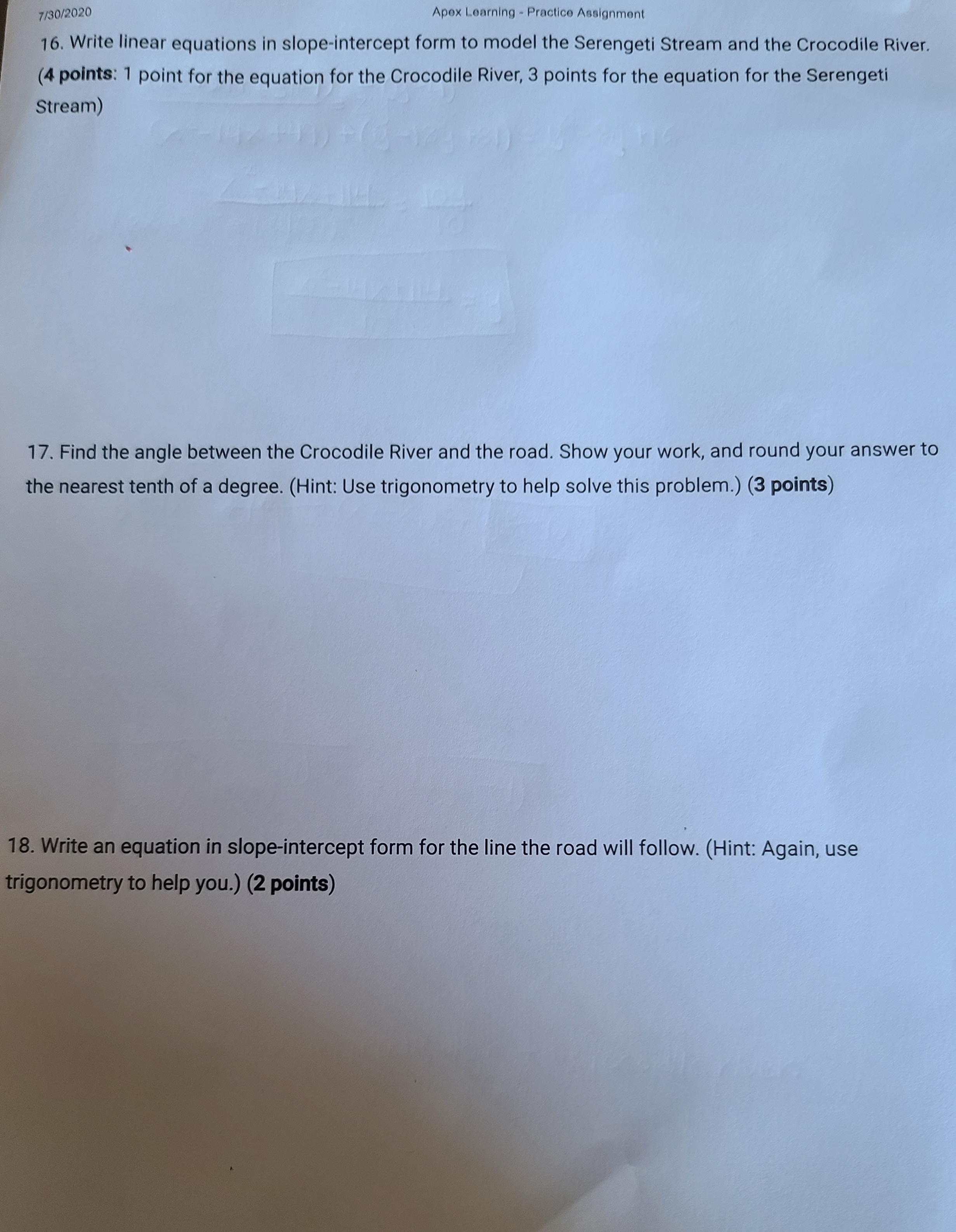 Please help with the following problems, any help