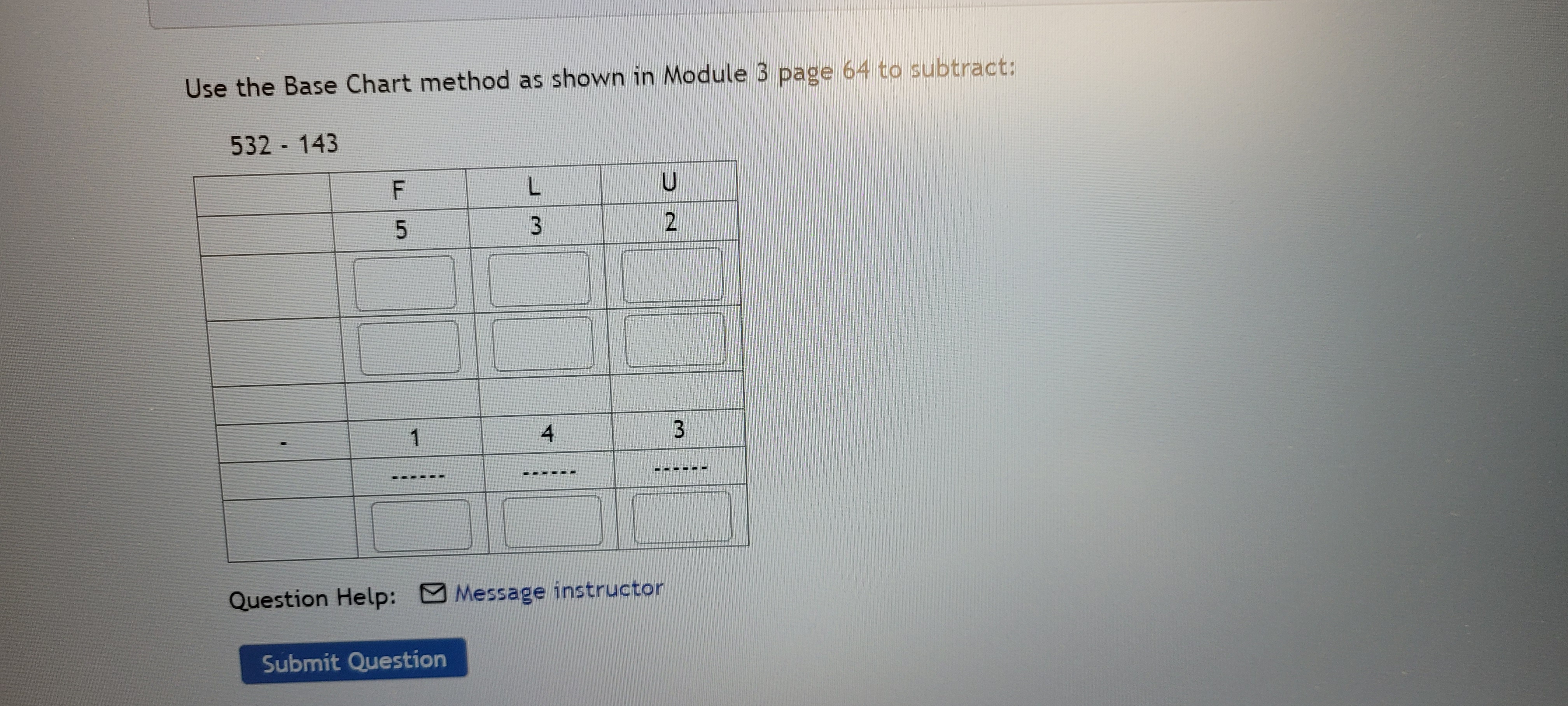 Find the answer to the following subtraction