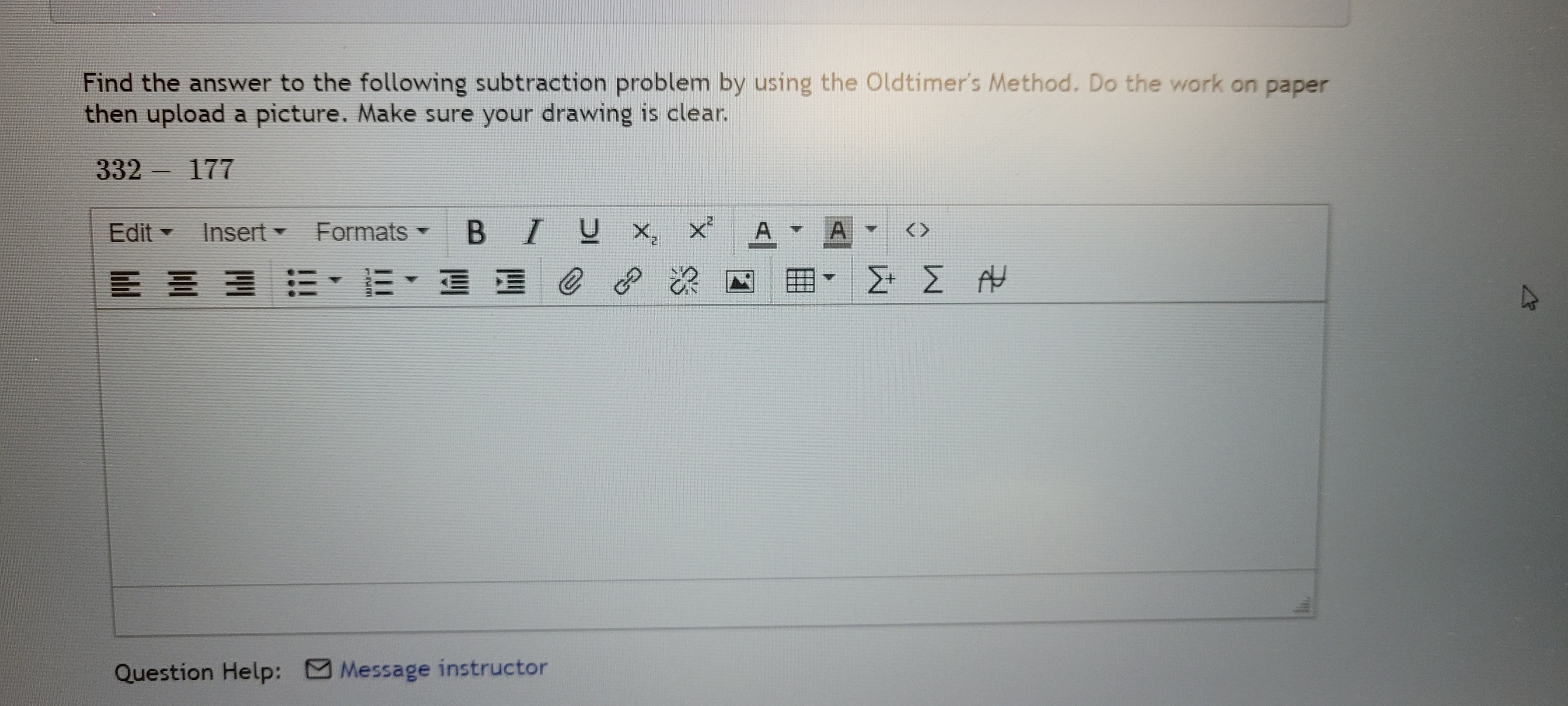 Find the answer to the following subtraction