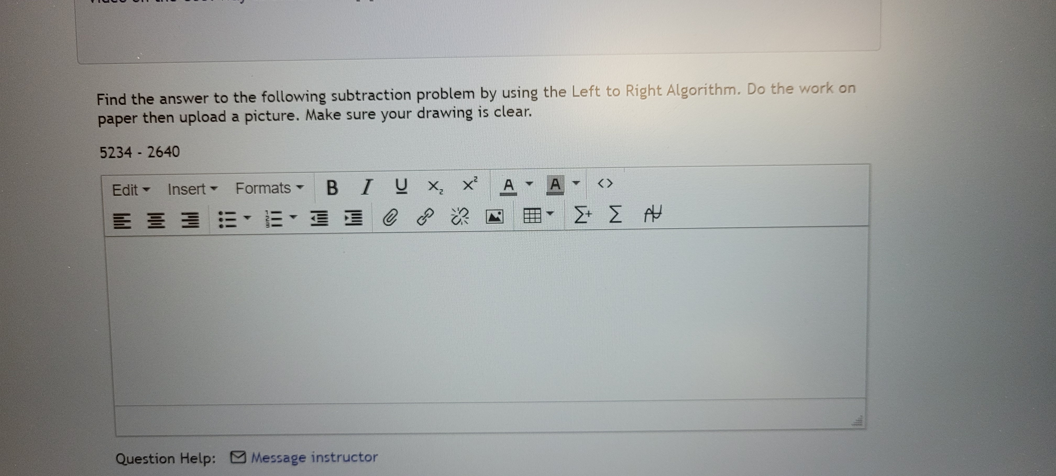 Find the answer to the following subtraction