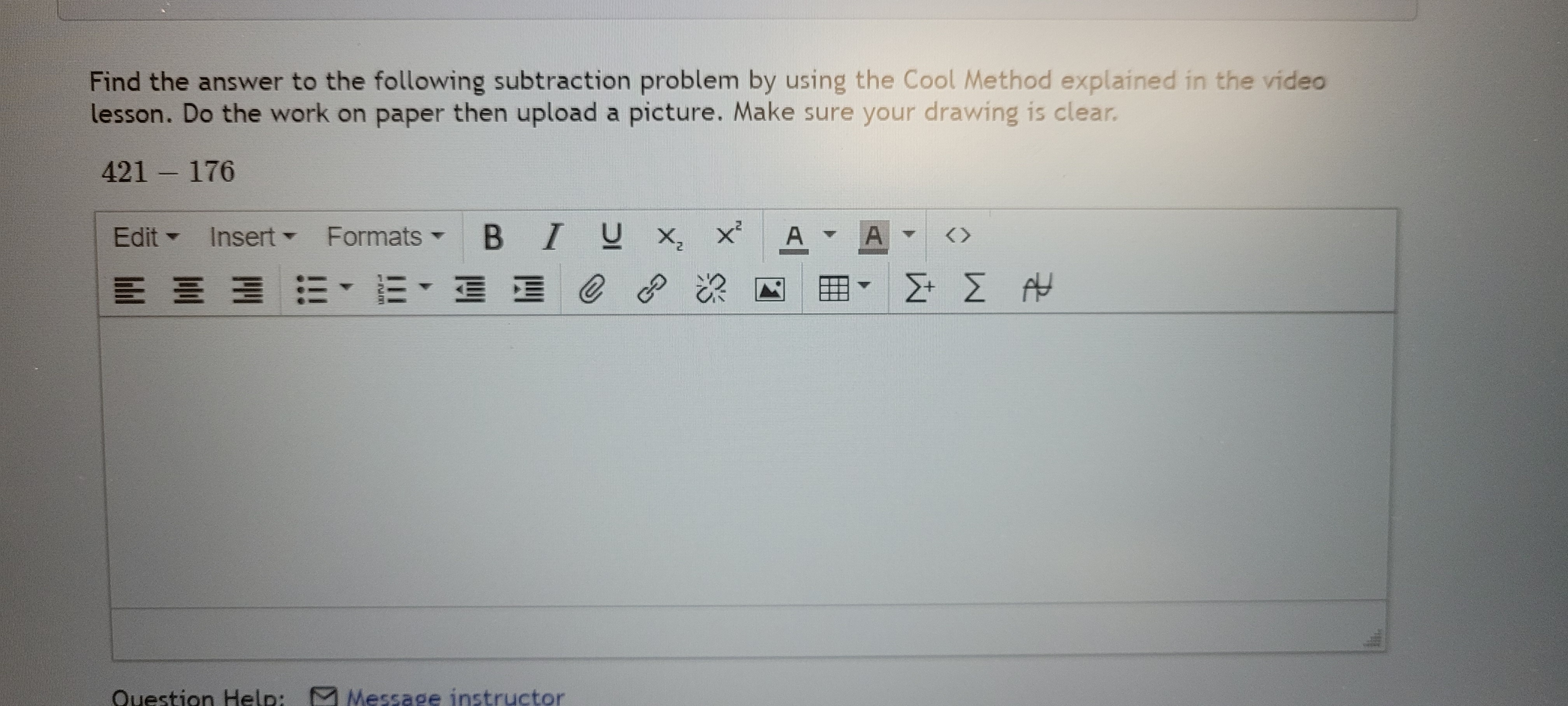 Find the answer to the following subtraction