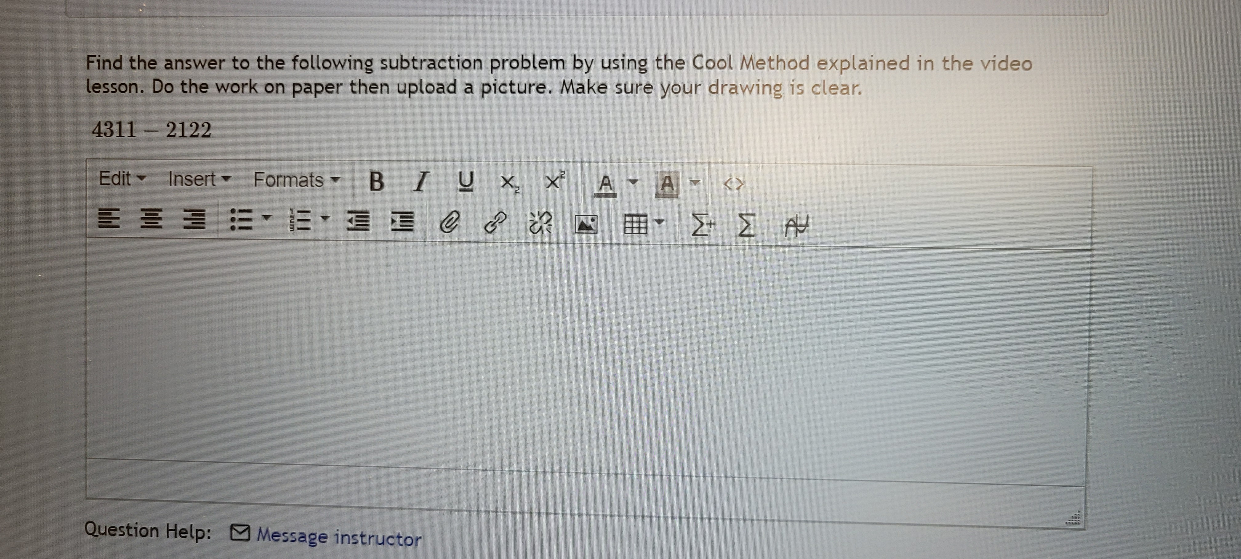 Find the answer to the following subtraction