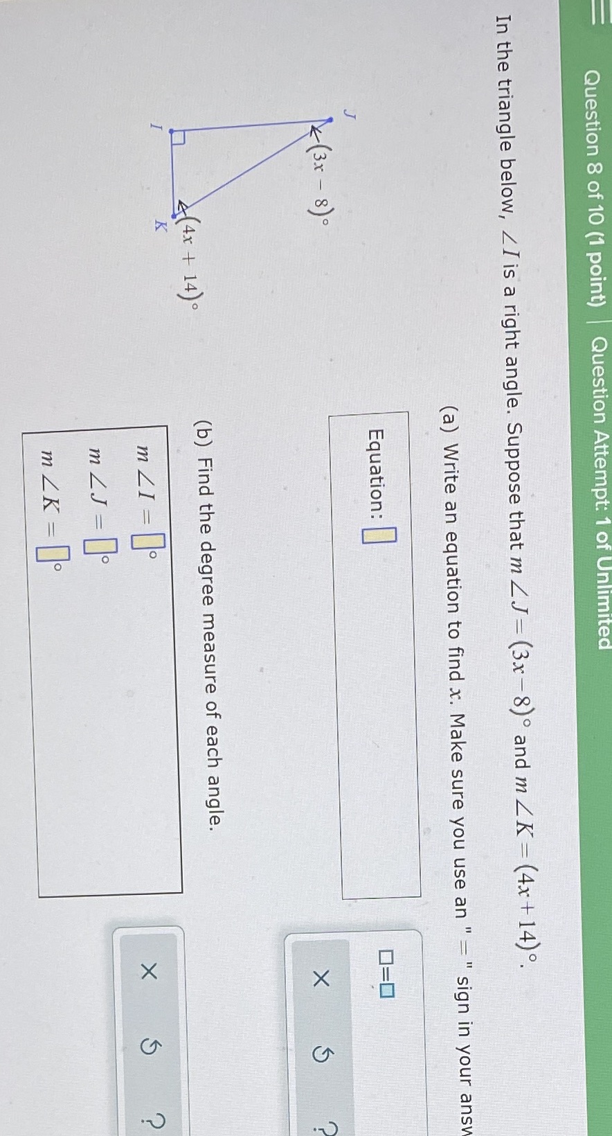 Question 8 of 10 (1 point) |Question Attempt: 1