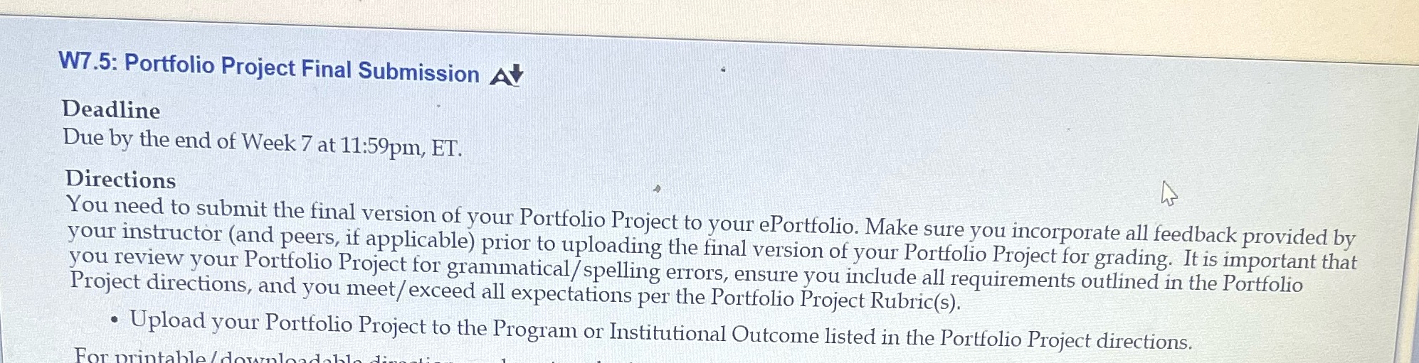 W7.5: Portfolio Project Final Submission At