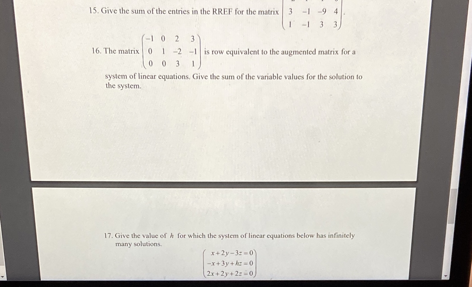 Need help with these questions