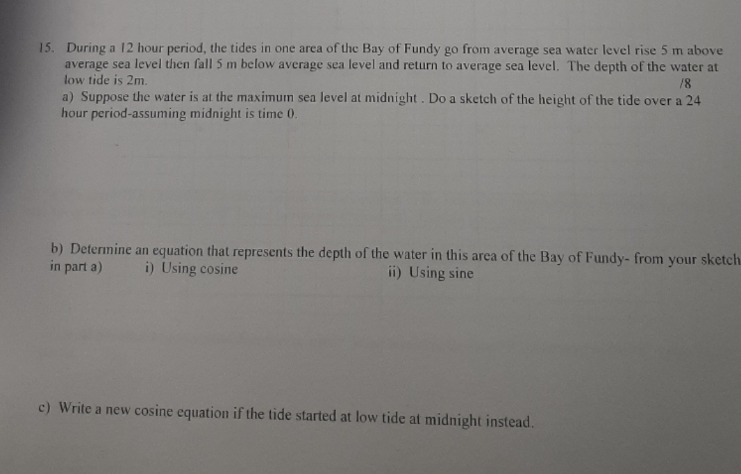 finish the question 15. During a 12 hour period,