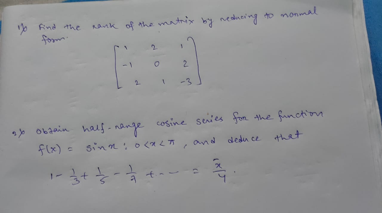 if find the rank of the matrix by reducing to