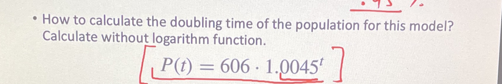 Ques 0'1.) I.) How to calculate the doubling time