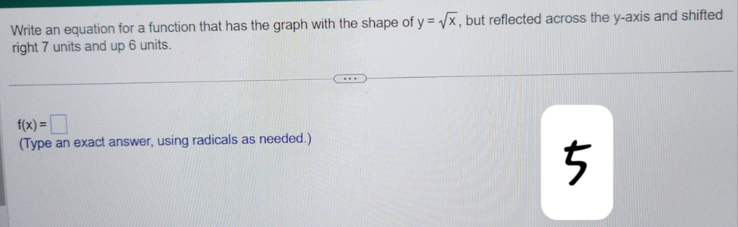 Write an equation for a function that has the