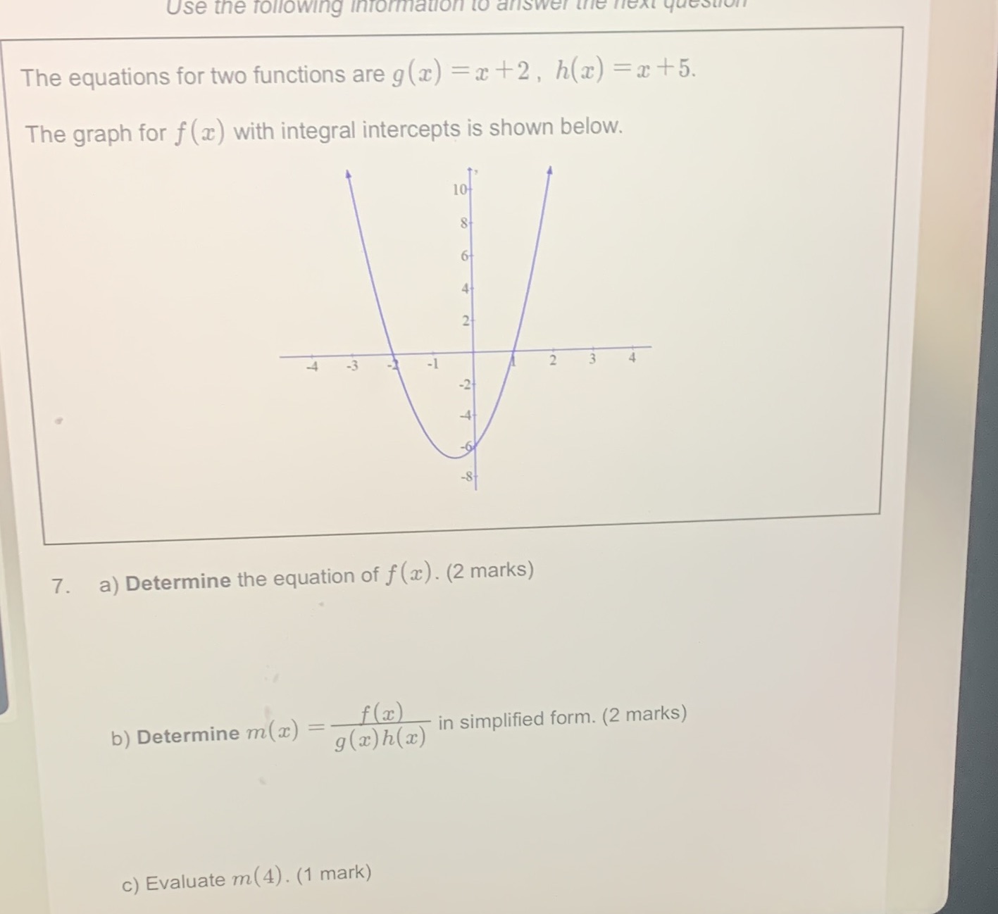 Show work Use the following informatic The