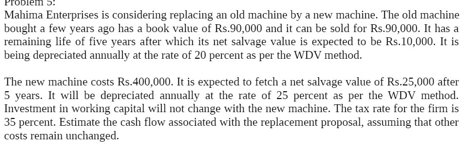 t'I'ODlEI :1: Mahima Enterprises is considering