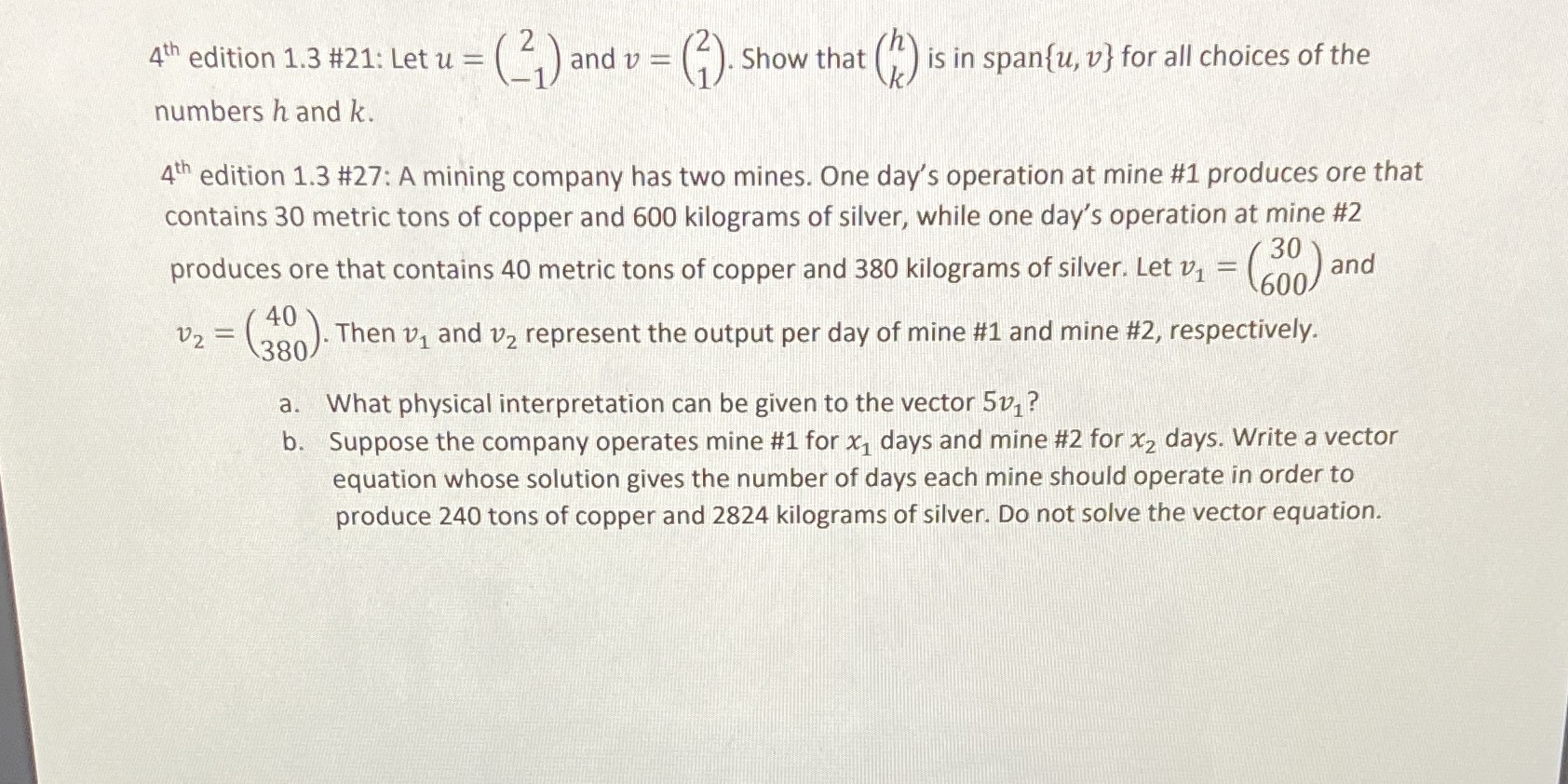 Need help with these questions 4th edition 1.3