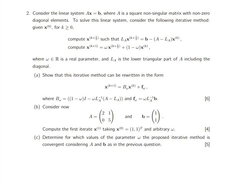 Numerical Methods question; please upload part