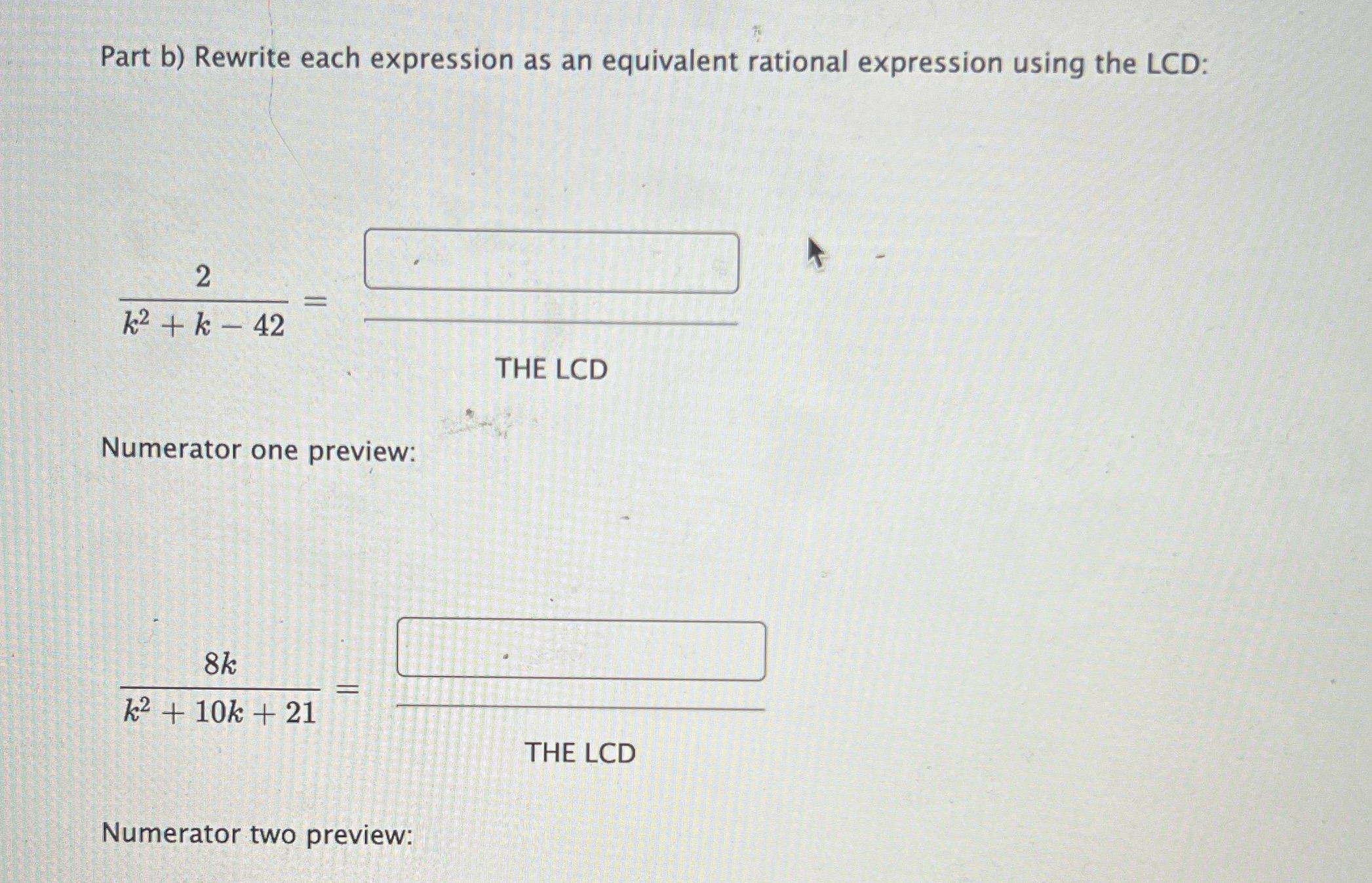 Help Part b) Rewrite each expression as an