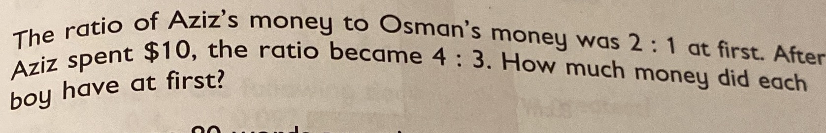 The ratio of Aziz's money to Osman's