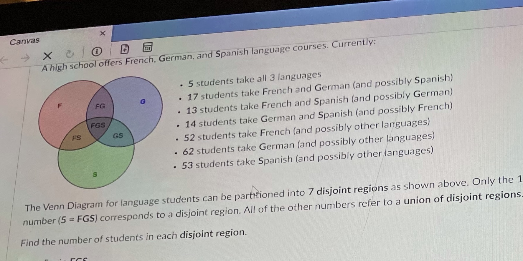+s only spanish +total at least one course Canvas