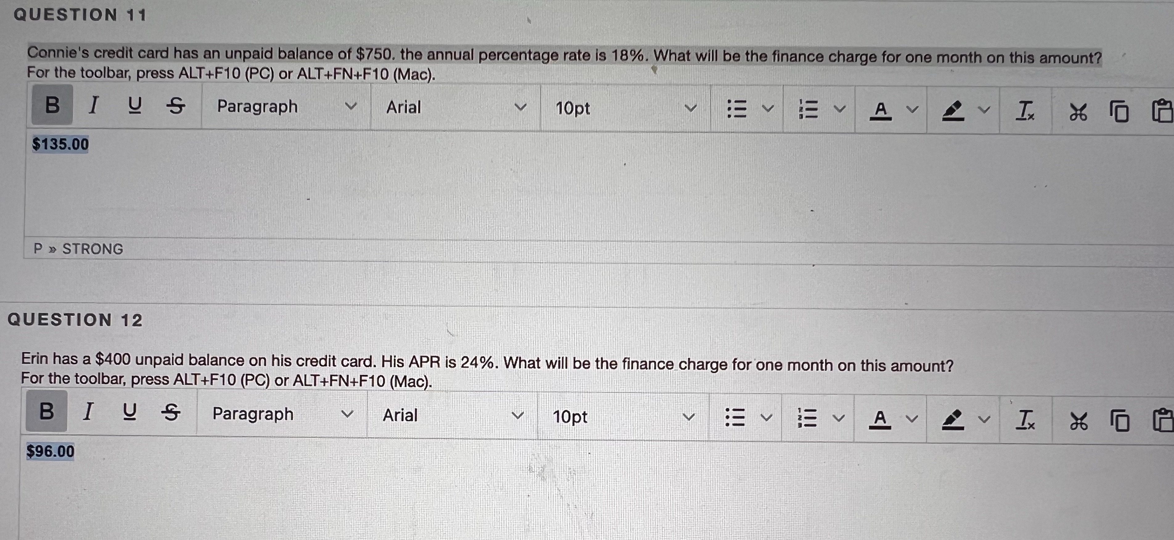 Hi, I am trying to see if my answer are correct ?