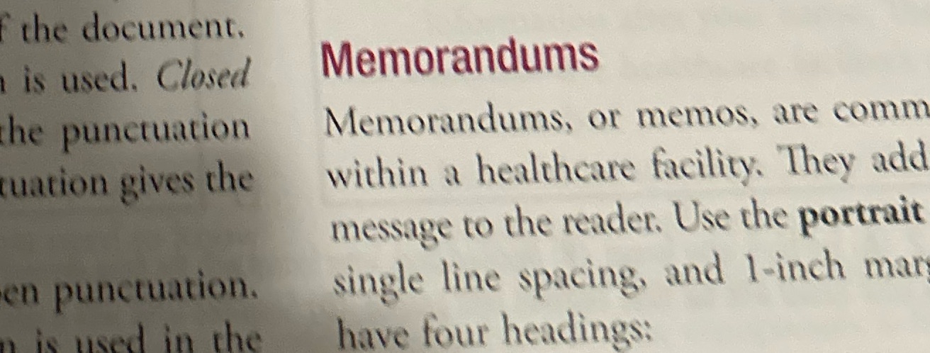 the document. is used. Closed Memorandums he