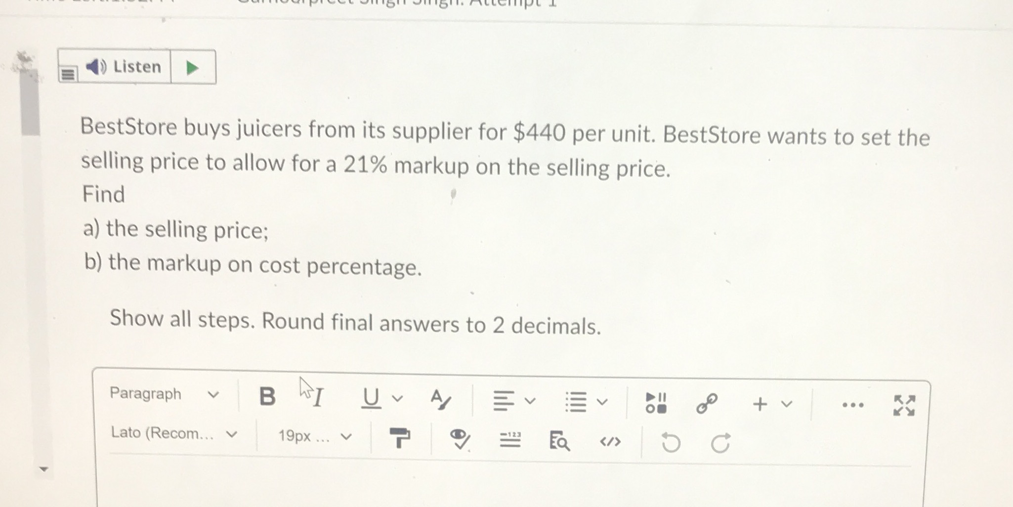 Listen BestStore buys juicers from its supplier