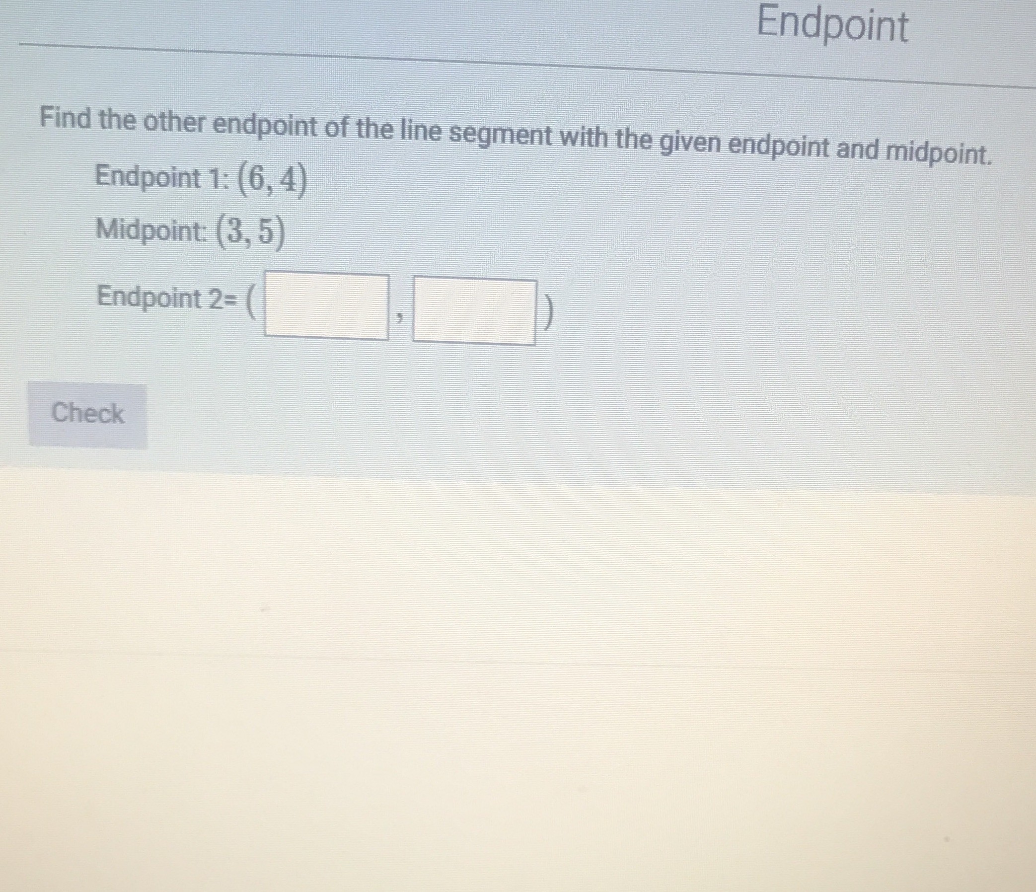 Endpoint Find the other endpoint of the line