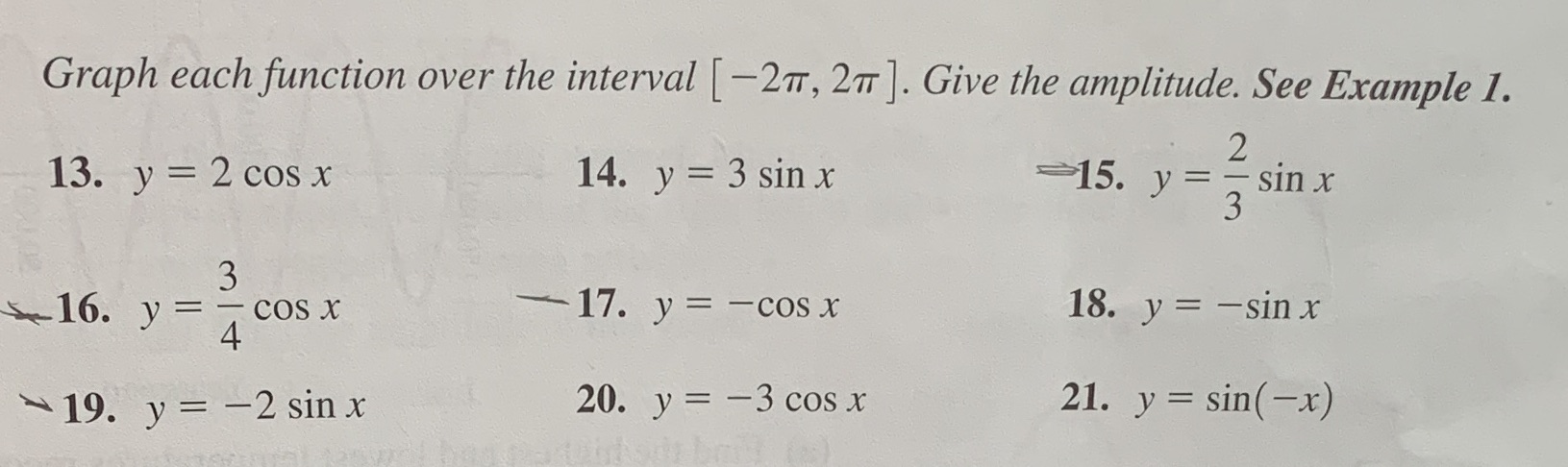15,16,17, and 19 Graph each function over the