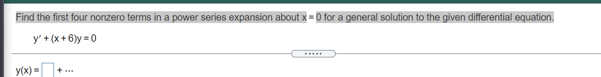 Find the first four nonzero terms in a power