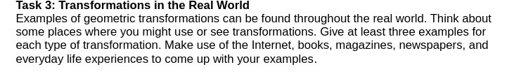 Task 3: Transformations in the Real World