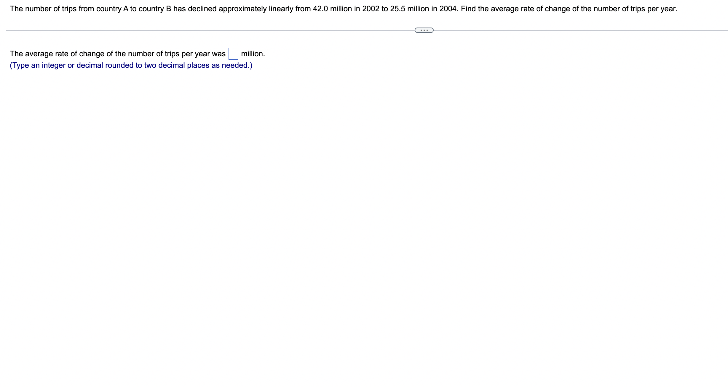 The number of trips from country A to country B