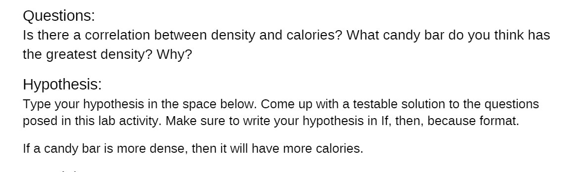 Questions: Is there a correlation between density
