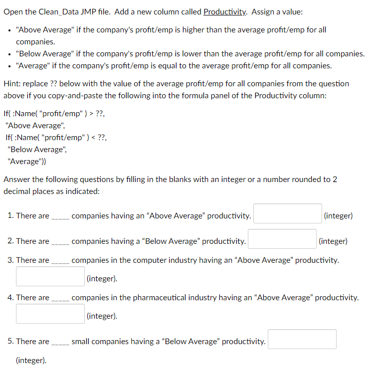 Open the Clean_Data JMP file. Add a new column